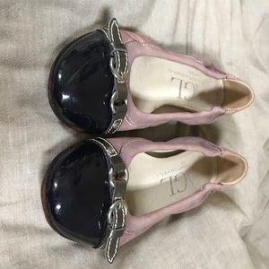 AGL Italian Lavend/Prpl Ballet Flats w/Grey Buckle